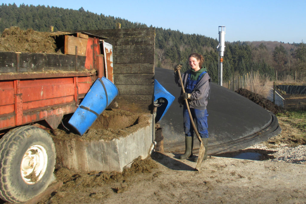 Arbeiten an der Biogasanlage