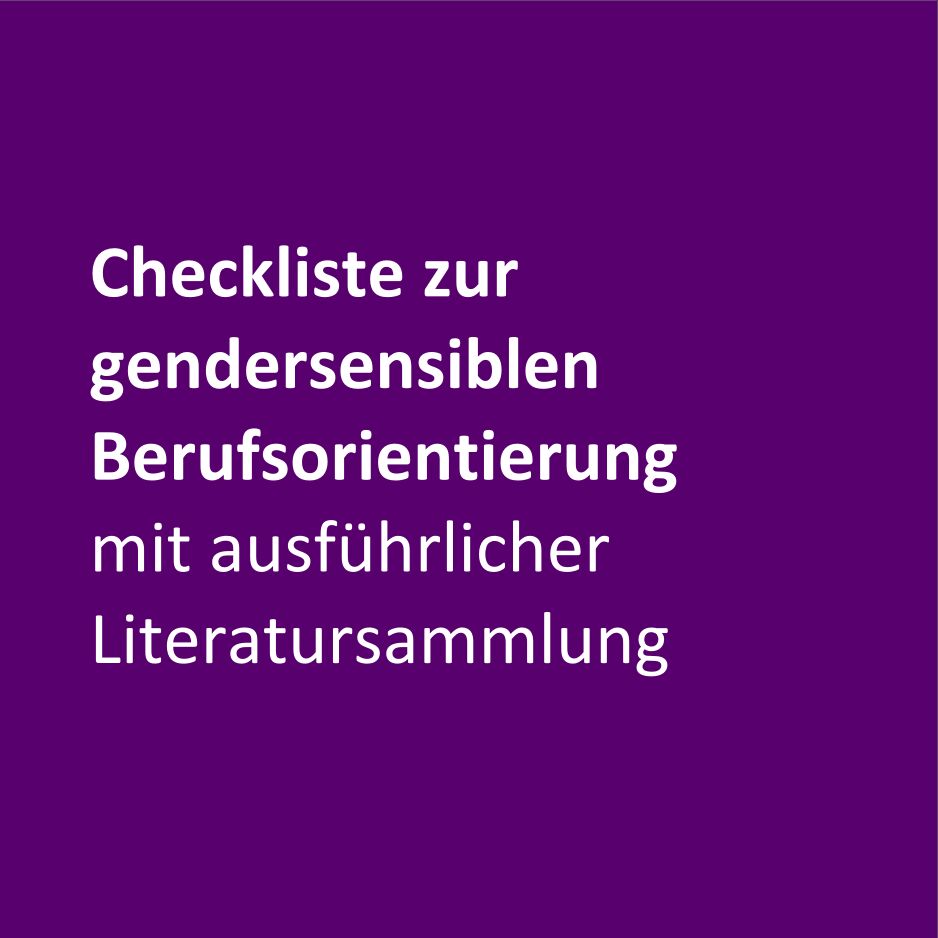 Checkliste zur gendersensiblen Berufsorientierung